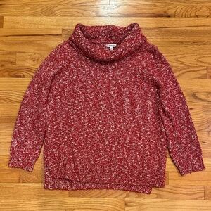 Croft & Barrow Marled Red Cowl Neck Sweater